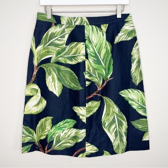 Ann Taylor Petite Tropical Print Cotton Blend Midi Skirt Size 8P - Picture 3 of 5
